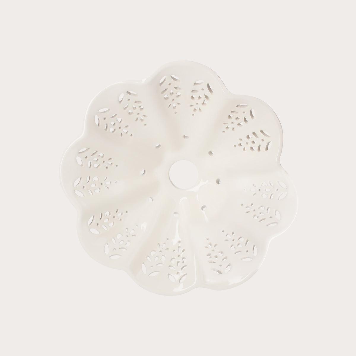 Perforated White Ceramic Lampshade Ø 30 cm