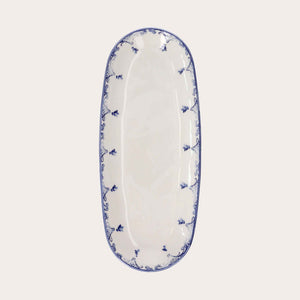 Oval Blue Baroque Style Ceramic Plate - Refined Serving Oval