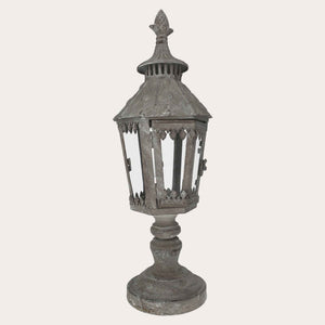 Elegant lantern in glass and wrought iron for interiors