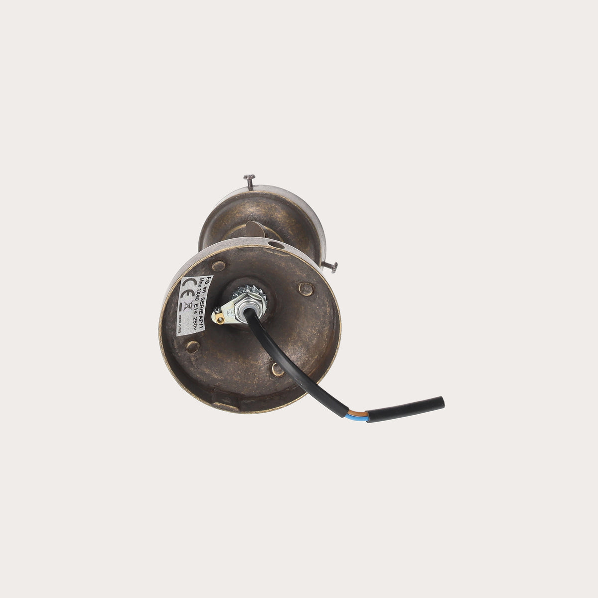 Brass wall light with ceramic lampshade