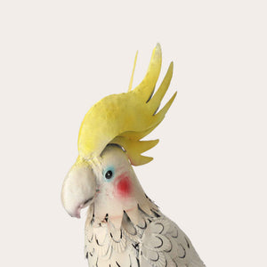 Decorative Yellow Iron Parrot for Outdoor Spaces