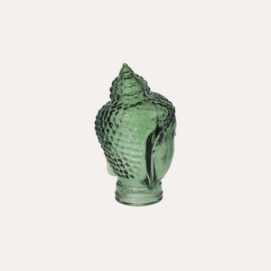 Testa Buddha Decorativa in Vetro Verde H.30 cm - KeyHome Store