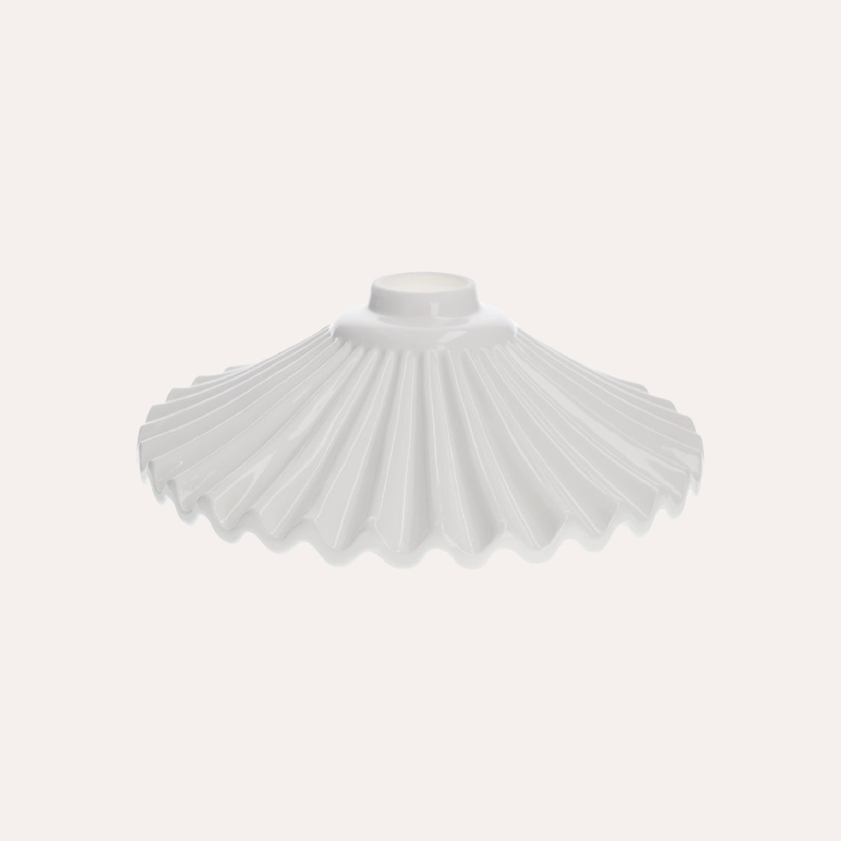 Pantalla Cerámica Ondulada Blanca Rústica Ø 30 cm