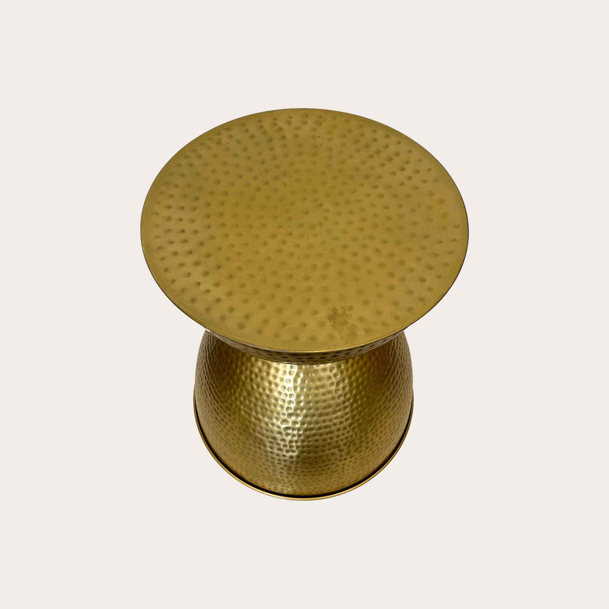 Drum Coffee Table in Gold Metal