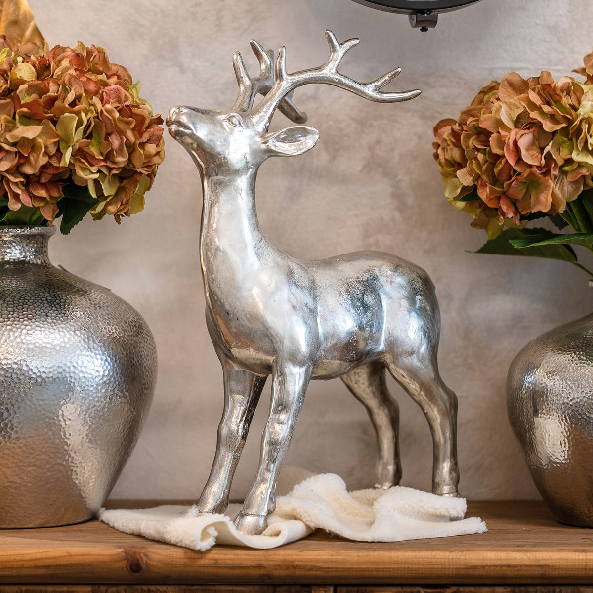 Cervo Decorativo Natalizio Argento H.61x41 cm