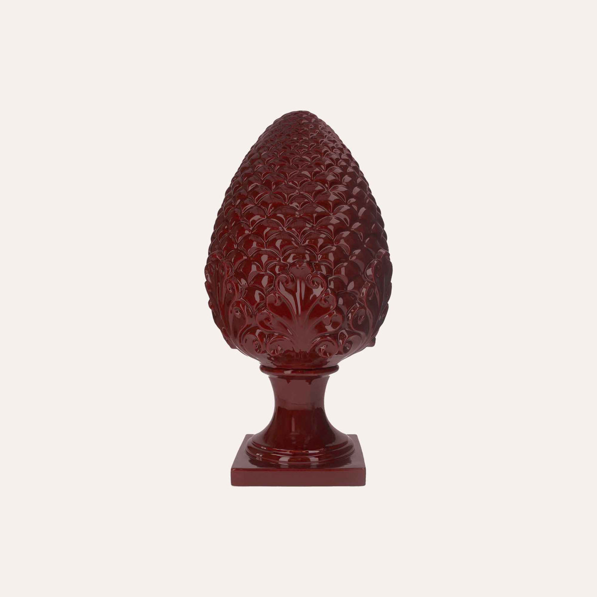 Pomme de Pin en Céramique Bordeaux - H. 60cm