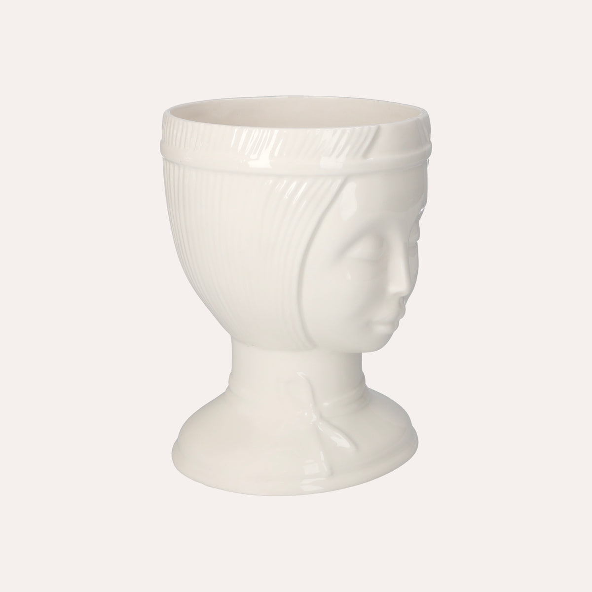 Dekorative Vase Naif aus glänzend weißer Keramik