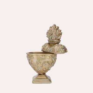 Sacred Heart Casket in Gold Resin H.18x10x6cm