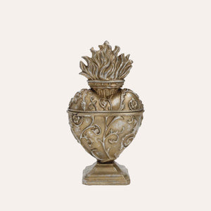 Sacred Heart Casket in Gold Resin H.18x10x6cm