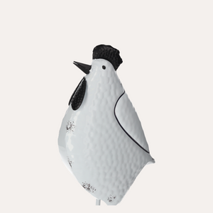 Decorative Rooster in Pickled Black and White Tin H48x20x11 cm