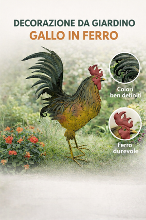 Galo gigante de ferro colorido H.95 cm - KeyHome Store
