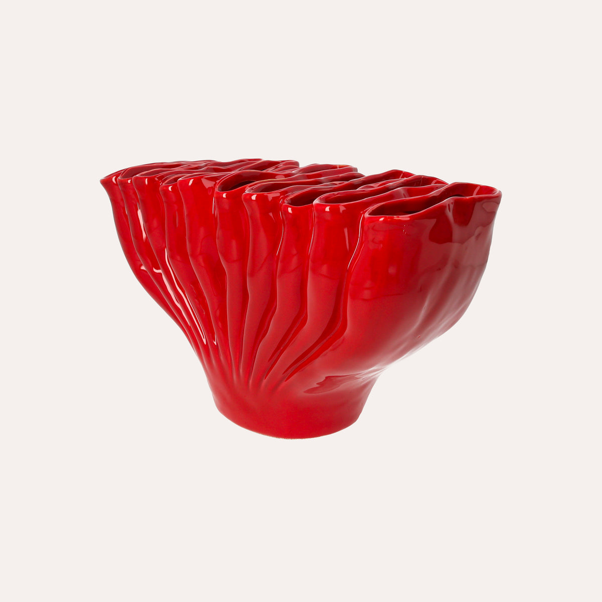 Vaso in Ceramica Rossa con Coralli