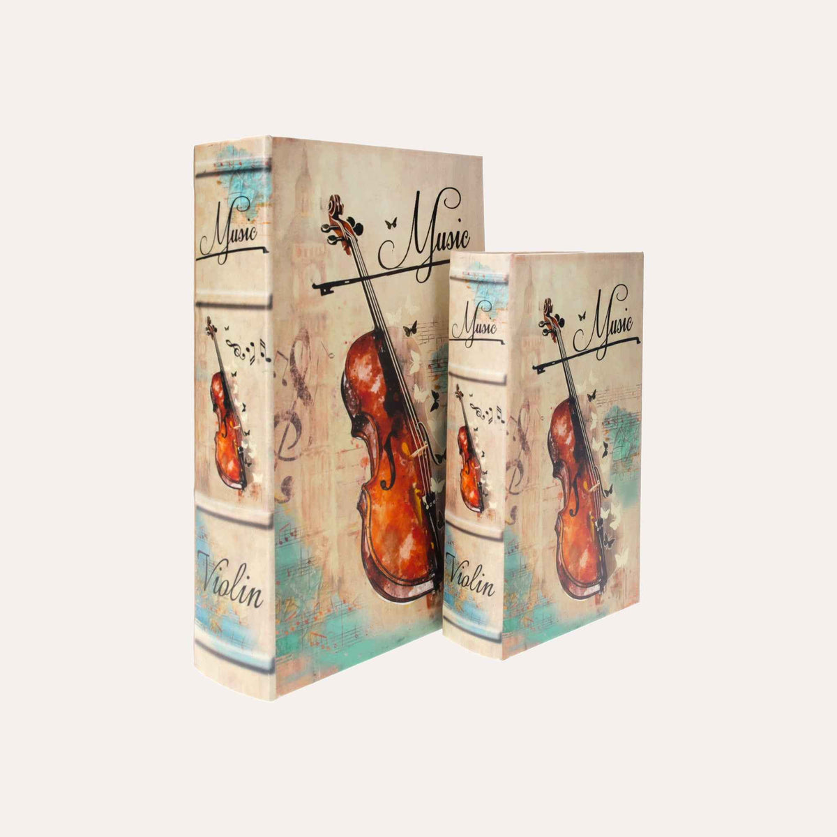 Pair of "Violin" book boxes