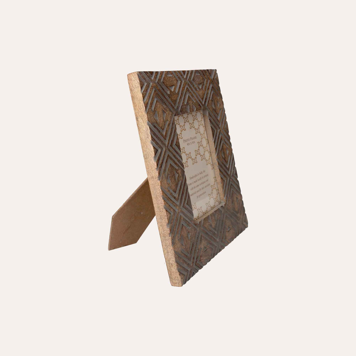 Cornice Decorativa Portafoto Intagliata in Legno con Trafori