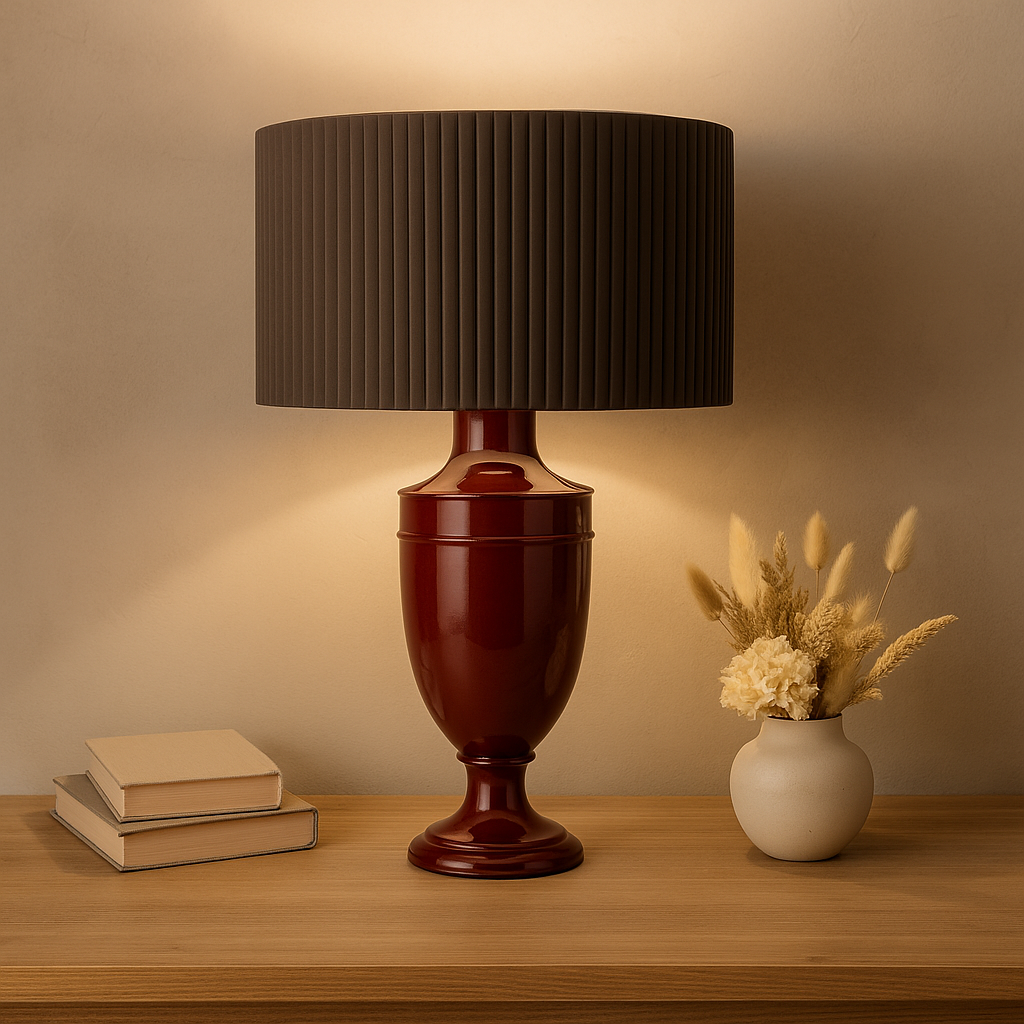 Lampada in Ceramica Color Bordeaux H. 52cm