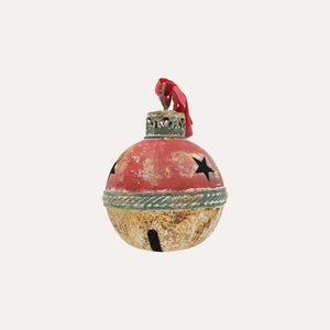 Chocalho de Natal em Lata Vermelha e Dourada Alt.25x16 cm - KeyHome Store