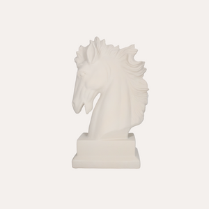 Medium Horse Head in White Ceramic H.40x22x11 cm