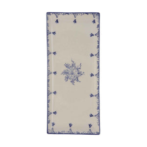 Rectangular Tray in Baroque Style Blue Ceramic - Elegant for Appetizers