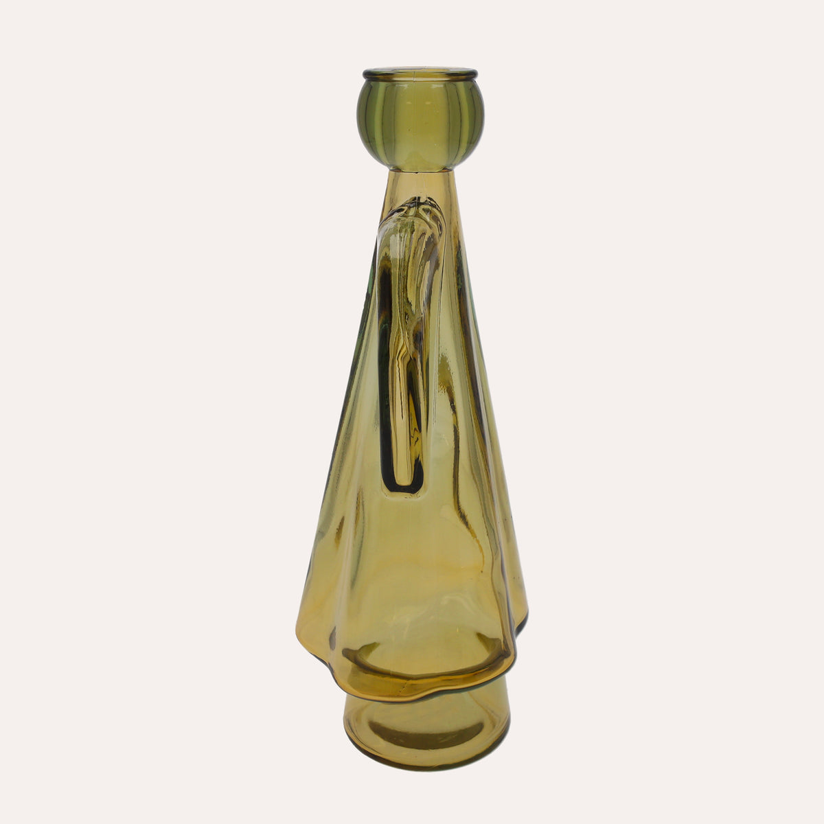 Glasengel mit gelbem Kerzenhalter (10x8x34cm)