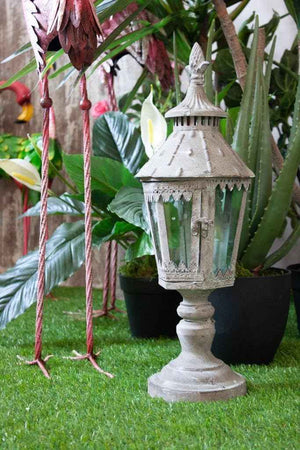 Elegant lantern in glass and wrought iron for interiors