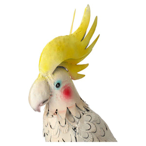 Decorative Yellow Iron Parrot for Outdoor Spaces