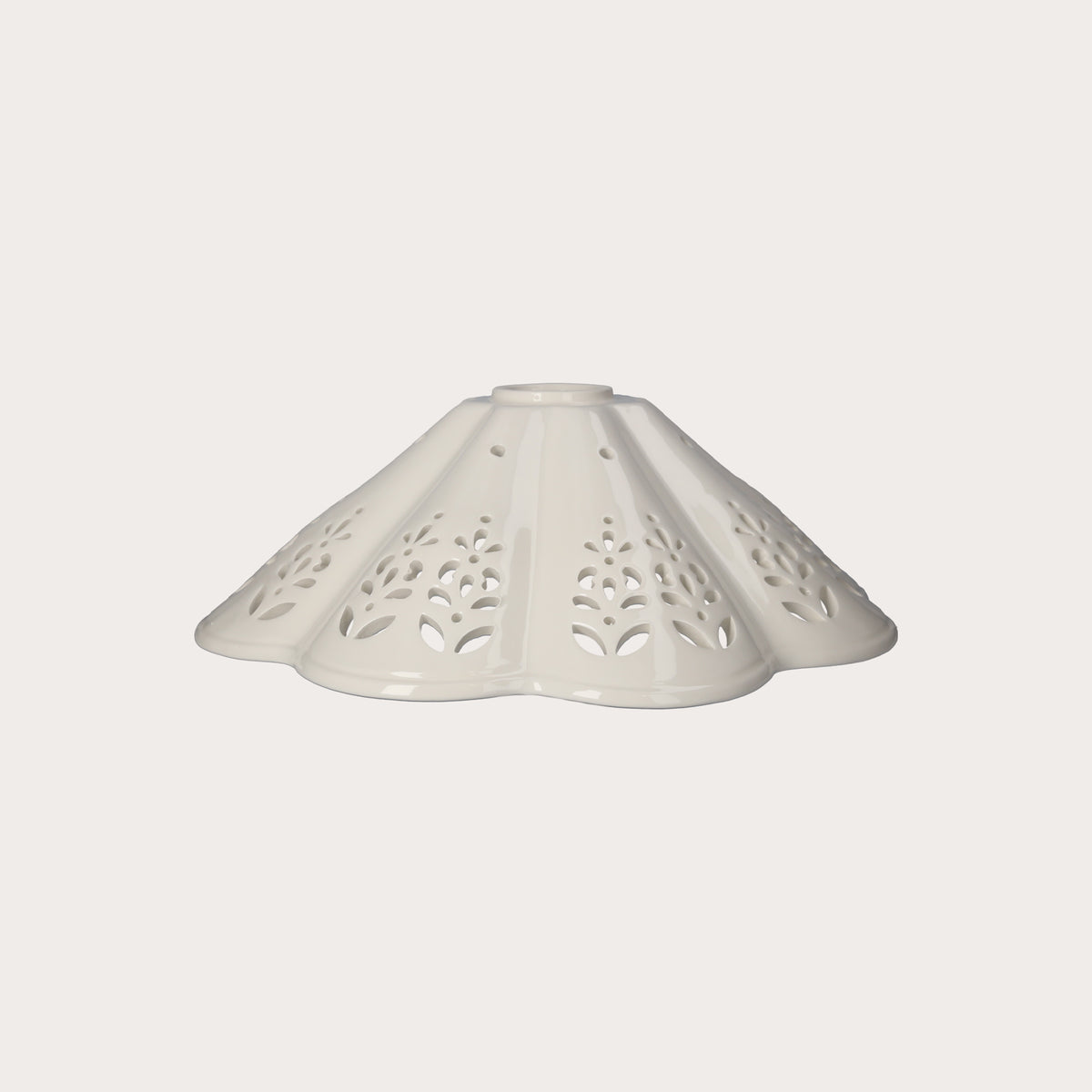 Perforated White Ceramic Lampshade Ø 30 cm