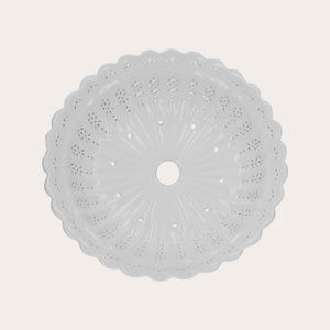 Round Lampshade 42 cm in Perforated White Ceramic