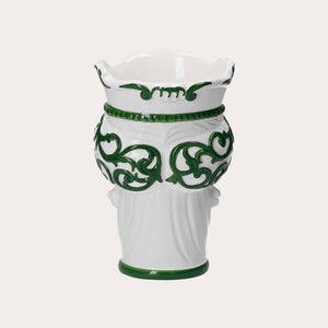Small Testa di Moro Vase in Green Ceramic