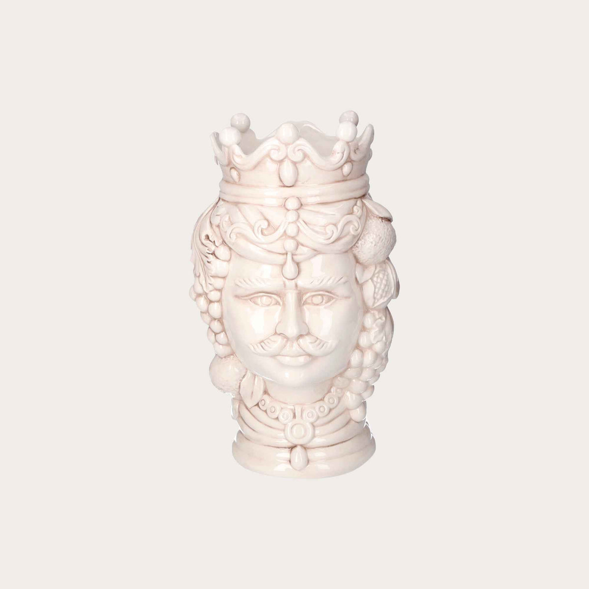 Vaso Testa di Moro Uomo in Ceramica Anticata - Artigianato Made in Italy h. 38 cm