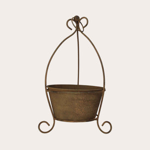 Paire de vases décoratifs de couleur rouille pour l'extérieur