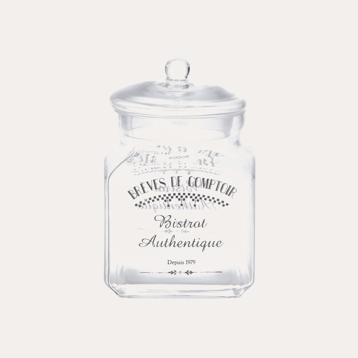 Pot en verre carré avec couvercle non hermétique