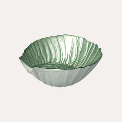 Set 4 Bowl Conchiglia in Vetro Verde Ø14 cm