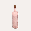 Pink glass bottle with cap H.25x6.5 cm