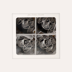 Set 4 Palline di Natale in Vetro Nero con Glitter D.8 cm