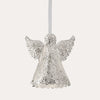 Ángel navideño de metal plateado H. 30cm