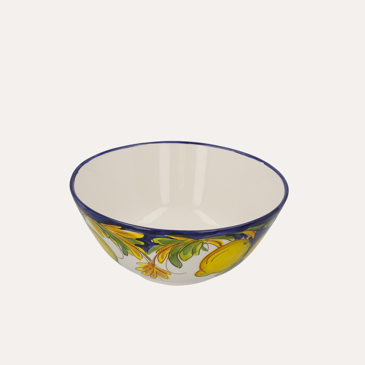 Gelbe und blaue Keramikschale „Lemon“, H10xT23 cm