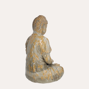 Buddha Statue in Marbled Effect Ceramic H.50 cm