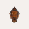 Cabeza de Buda decorativa de cristal ámbar H. 30 cm