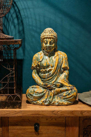Buddha Statue in Marbled Effect Ceramic H.50 cm
