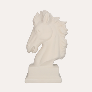 Cabeza de caballo grande de cerámica blanca Al.50x26x14 cm