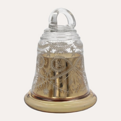 Large Gold Campana Candle in Glass H.25x18