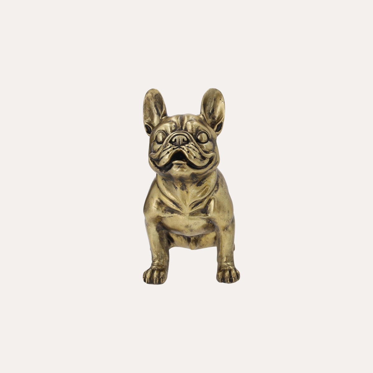 Scultura Cane Batdog in Resina Oro H. 32×30×18cm