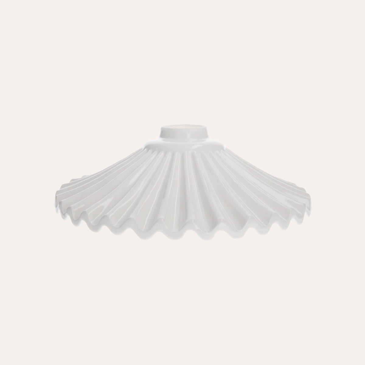 Pantalla Cerámica Ondulada Blanca Rústica Ø 30 cm