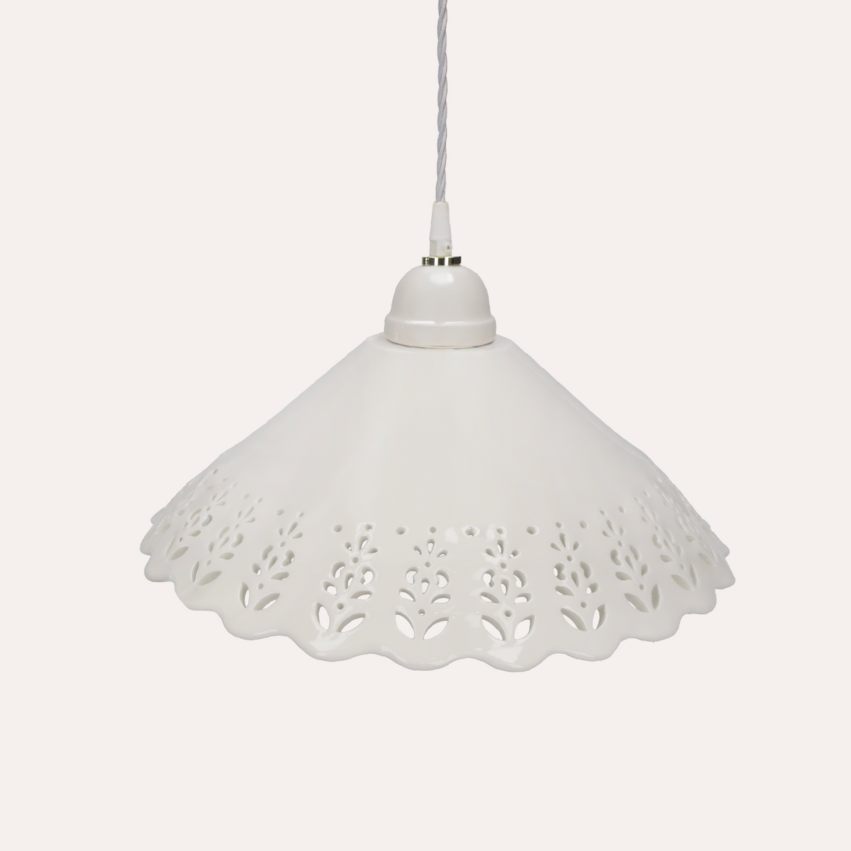 Lampadario a Sospensione in Ceramica con Treccia D.40 cm