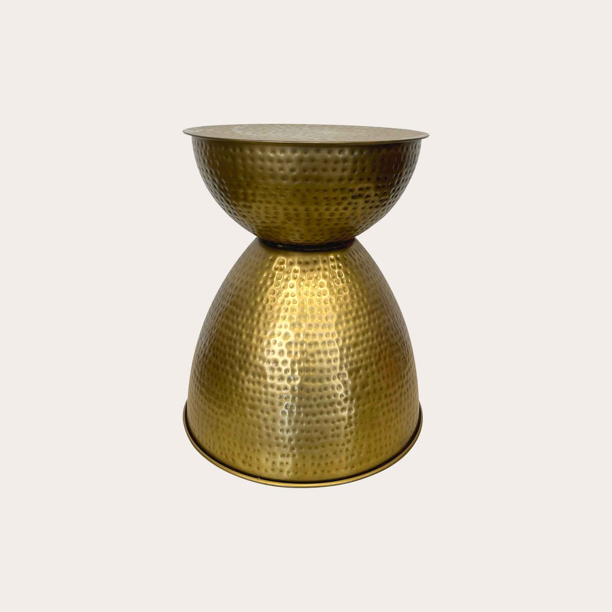 Drum Coffee Table in Gold Metal