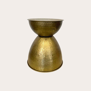 Drum Coffee Table in Gold Metal
