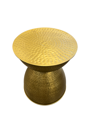 Drum Coffee Table in Gold Metal