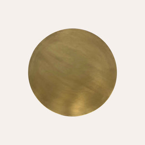Round Coffee Table in Gold Metal with Hexagonal Facets