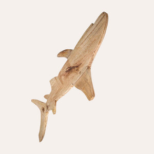 Decorazione in Legno a Forma di Squalo Artigianale