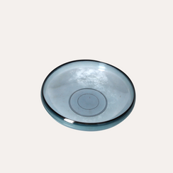 Centre de table en verre bleu D 35 H 9